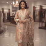 Blush Pink Damask Print Co-ord Set | Modern Ethnic Tunic & Trousers