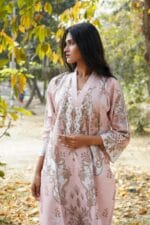 Blush Pink Damask Print Co-ord Set | Modern Ethnic Tunic & Trousers - Image 4