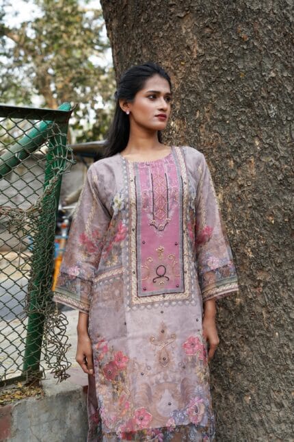 Blush Peach Floral Damask Co-ord Set