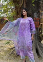 Elegant Lavender Hand-Embellished Kurti | Premium Festive Wear - Image 3