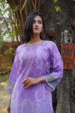 Elegant Lavender Hand-Embellished Kurti | Premium Festive Wear - Image 2